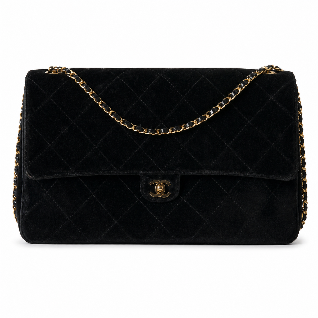 Chanel CC Quilted Jumbo Flap Bag | Gold Hardware & Chain — 39cm