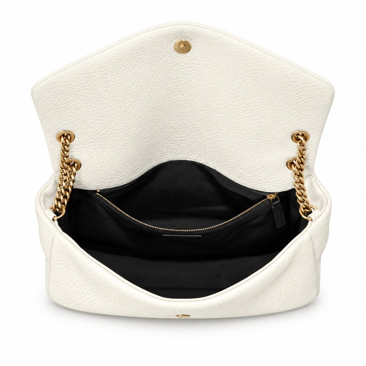 Saint Laurent YSL Calypso Chain Bag – Cream Grained Leather