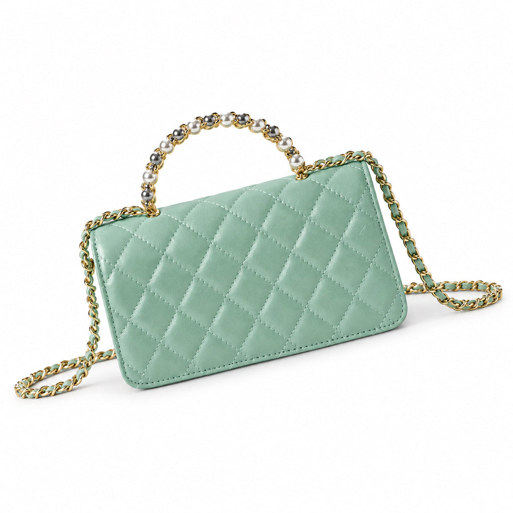 Chanel Quilted Leather Refined Chain Crossbody Bag