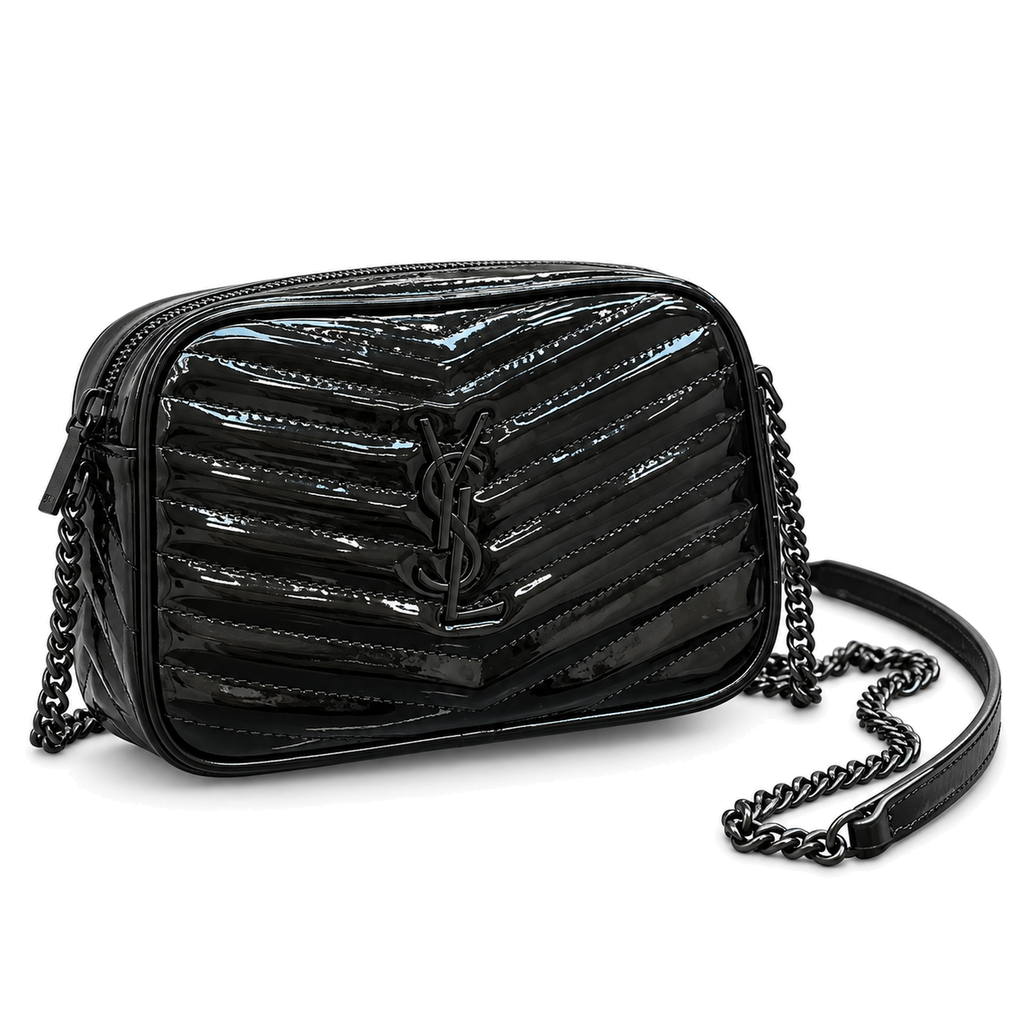 Saint Laurent YSL Lou Camera Bag – All Black Patent