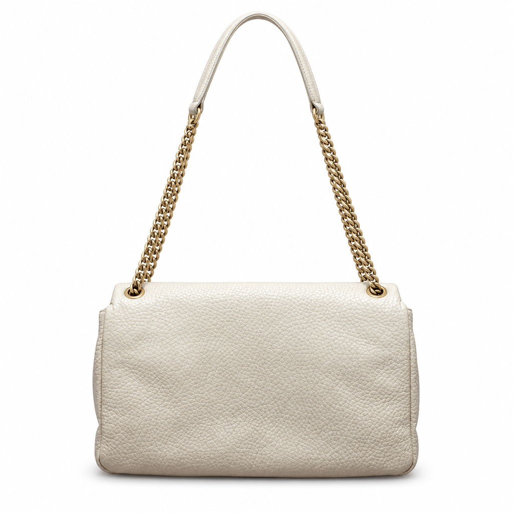YSL Saint Laurent Envelope Large Chain Shoulder Bag Ivory
