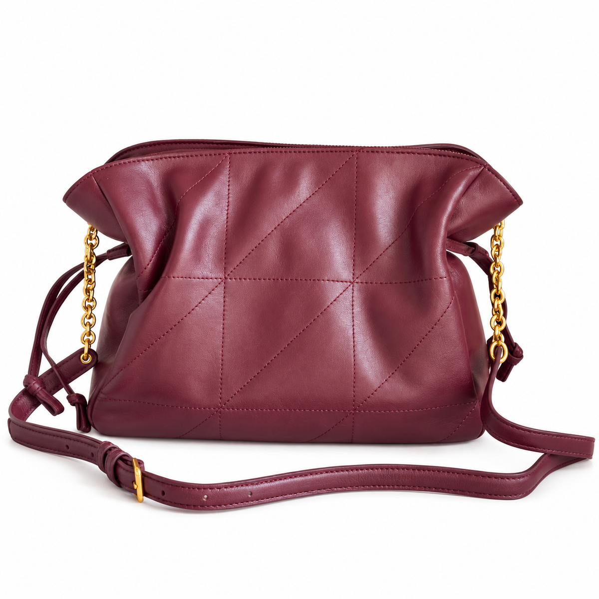 Saint Laurent YSL Bon Bon Chain Bag – Burgundy Quilted