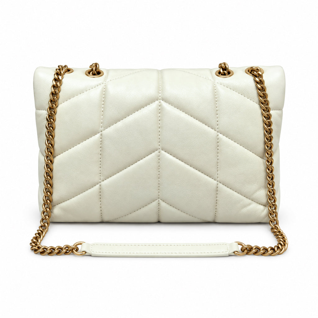 Saint Laurent YSL Loulou Puffer Bag – Cream Gold