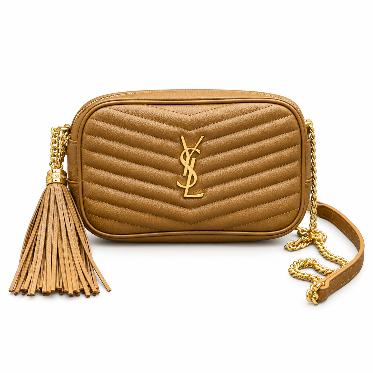 Saint Laurent YSL Lou Mini Camera Bag – Caramel Gold
