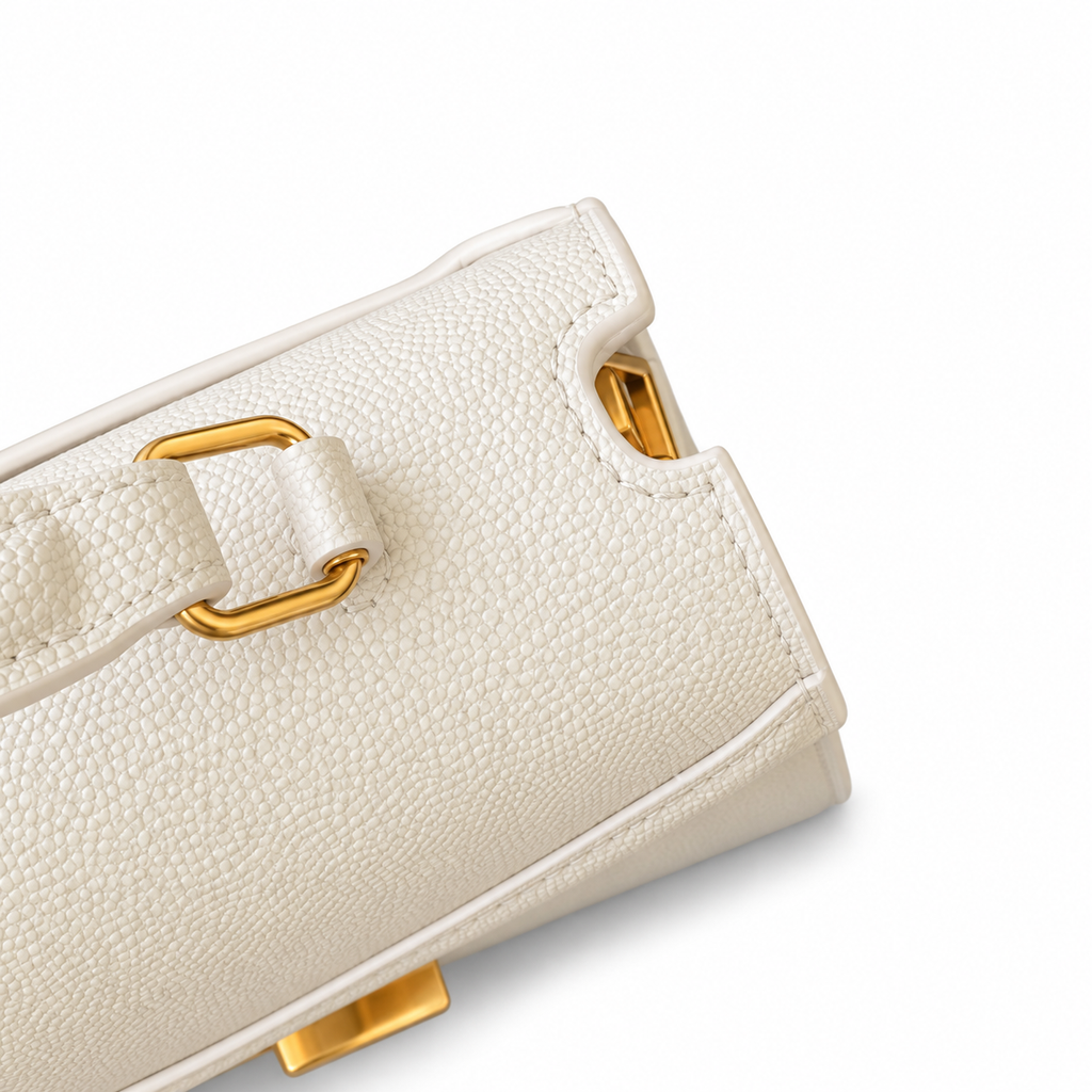 Saint Laurent YSL Cassandre Top Handle Bag – Cream