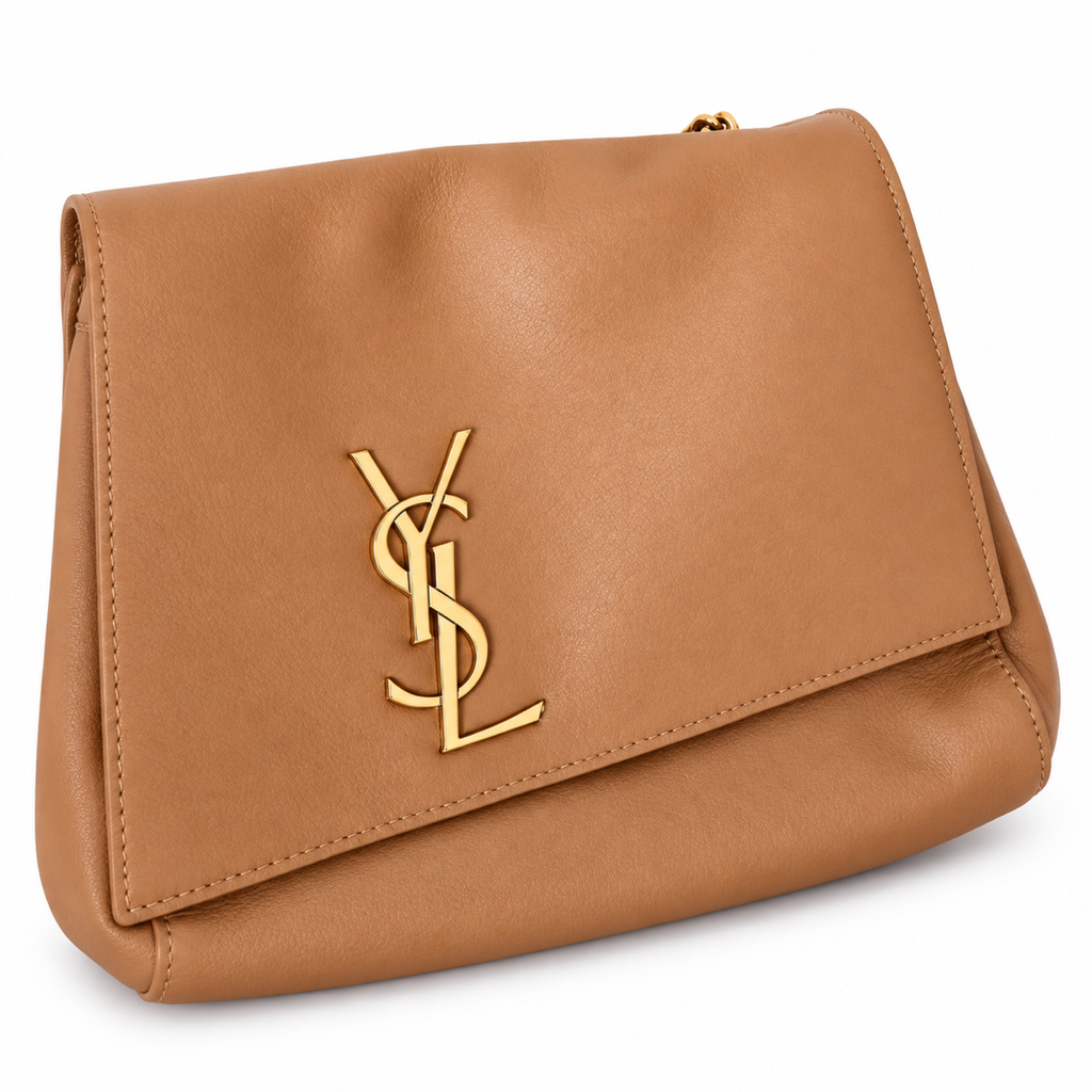 Saint Laurent YSL Kate Large Chain Bag – Cognac Suede