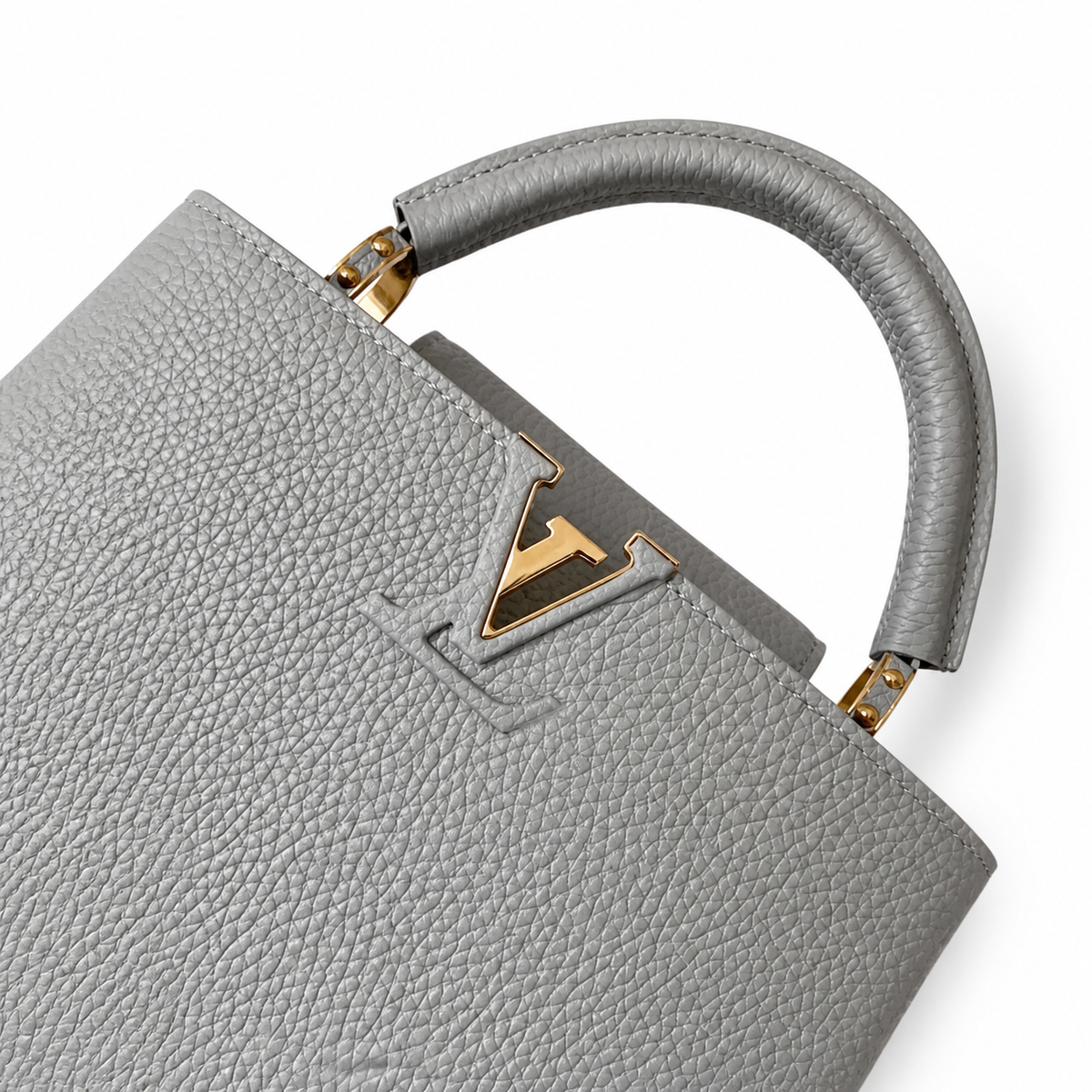 Louis Vuitton Capucines BB — Taurillon Leather in Gris Perle with Tonal LV Clasp