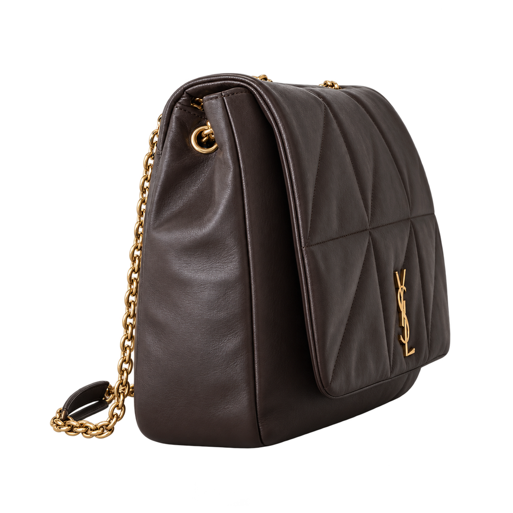 Saint Laurent YSL Jamie Top Handle Bag – Dark Brown Quilted