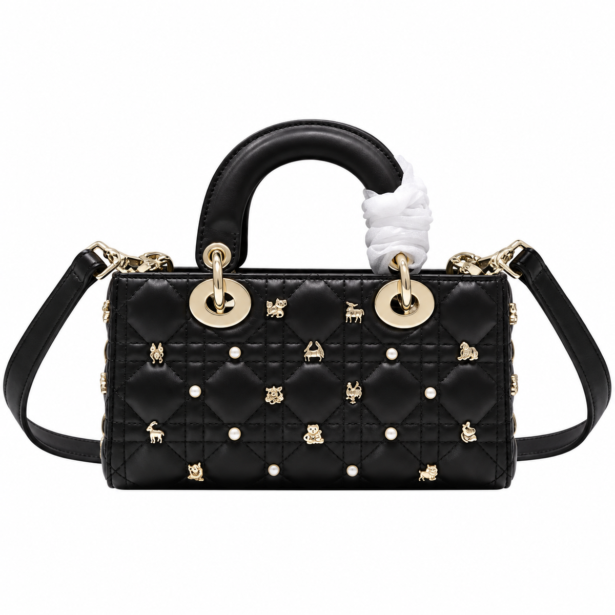 Dior Cannage Quilted Baguette Shoulder Bag 22cm