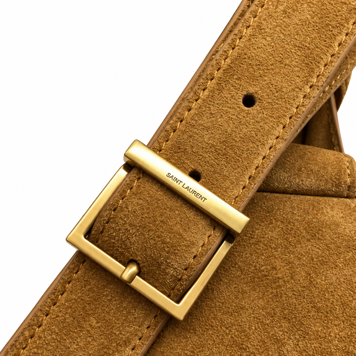 Saint Laurent YSL Le 5 à 7 Hobo – Mustard Suede Gold