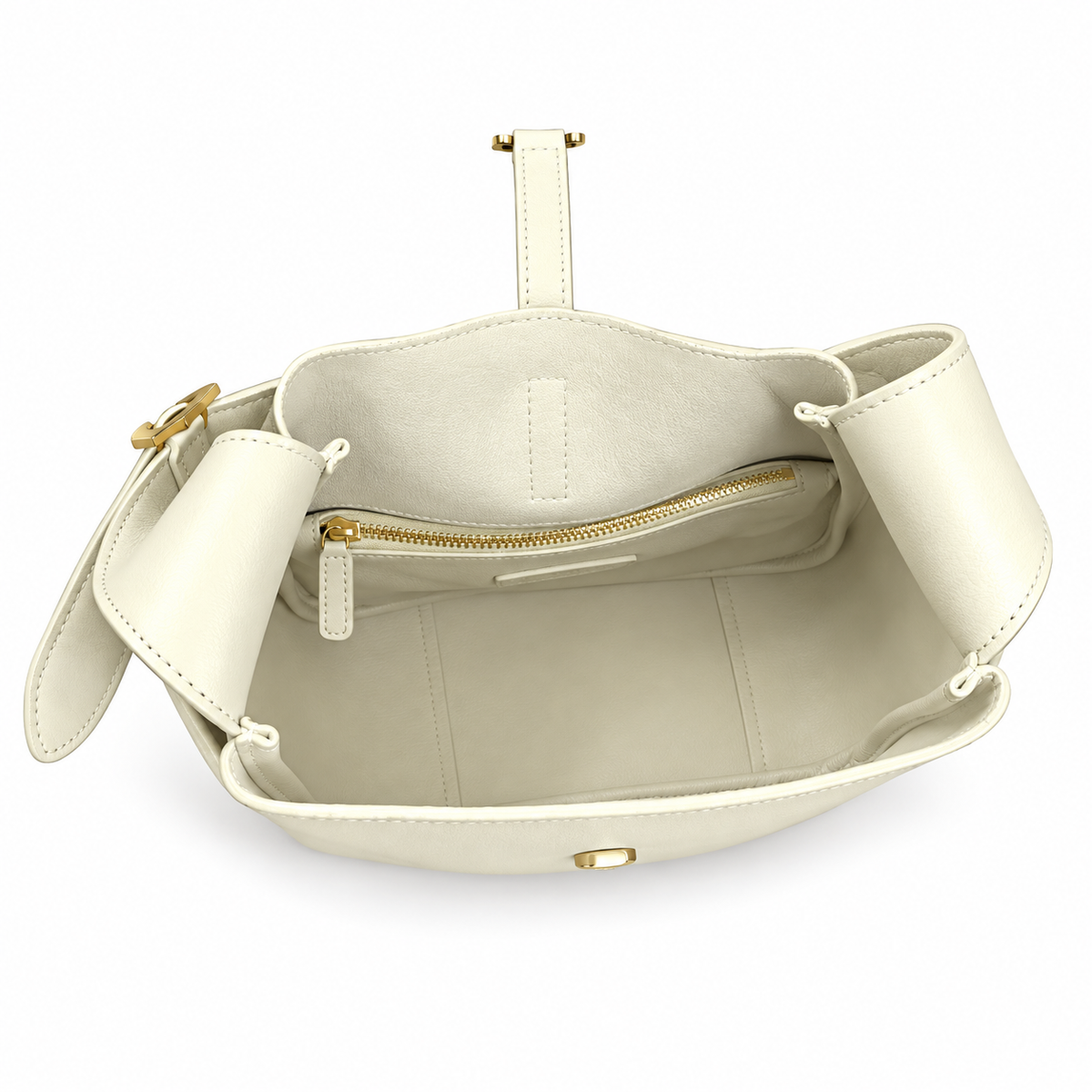 Saint Laurent YSL Le 5 à 7 Hobo – Cream Gold