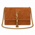 Saint Laurent YSL Kate Tassel Chain Bag – Tan Suede