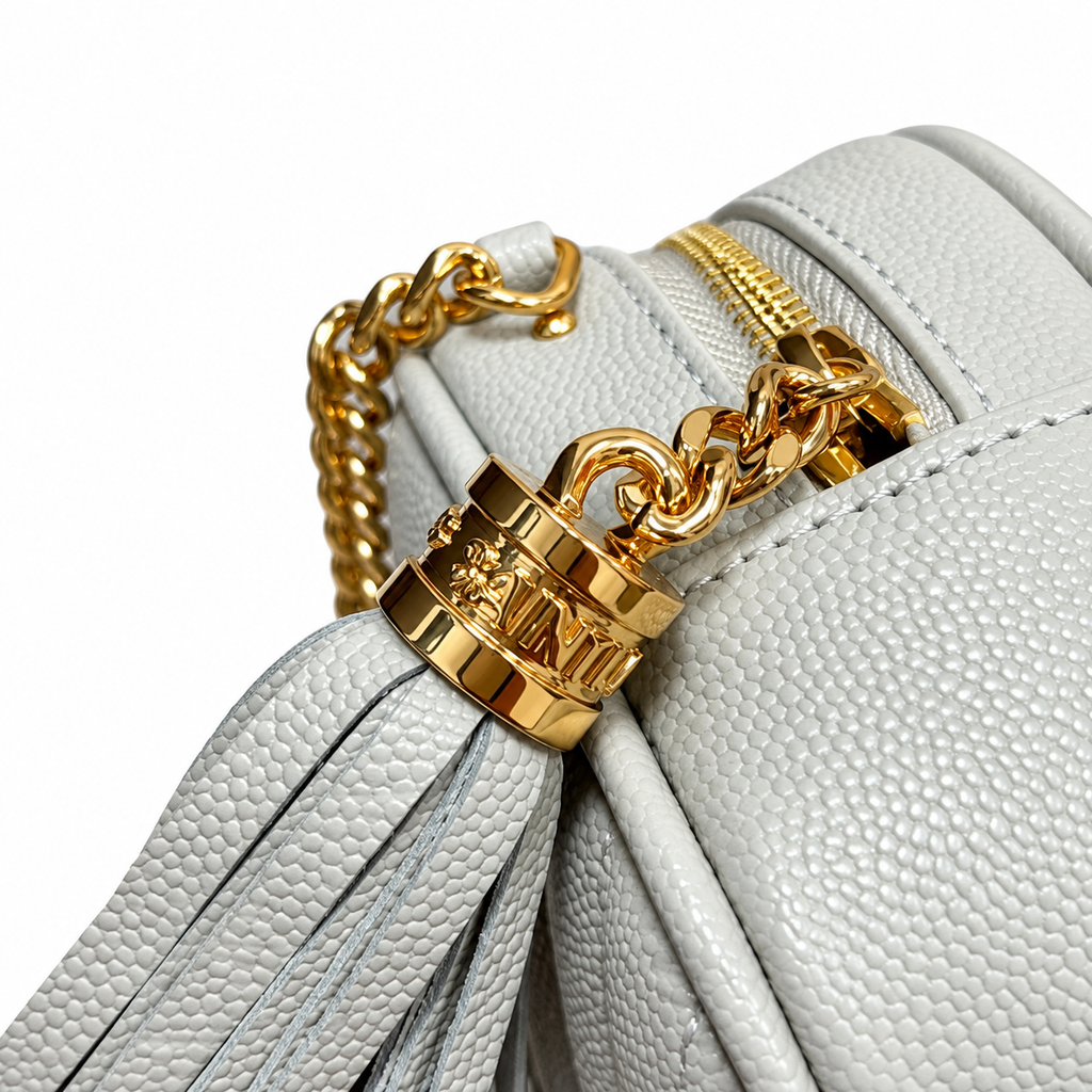 Saint Laurent YSL Lou Mini Camera Bag – White Gold