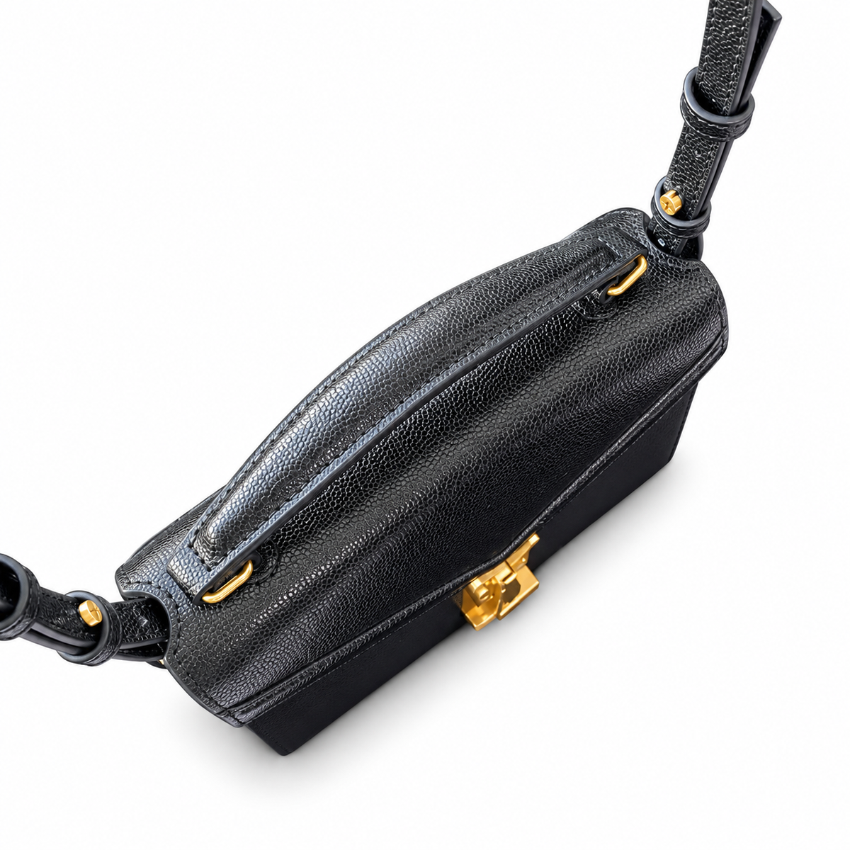 Saint Laurent Cassandra Mini – Black Grained Leather