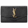 Saint Laurent Uptown Wallet Bag – Black Croc Gold YSL