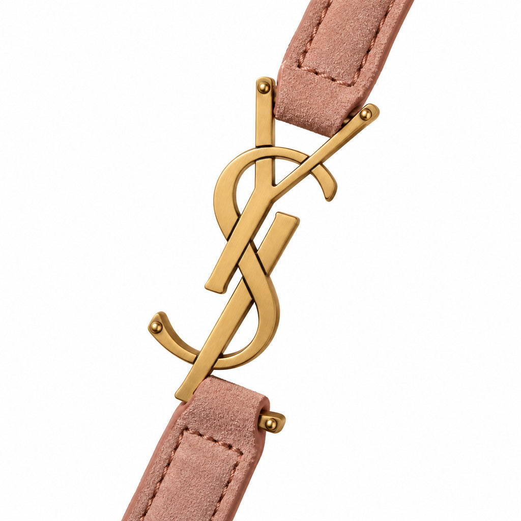 Saint Laurent YSL Le 5 à 7 Hobo – Rose Suede Gold