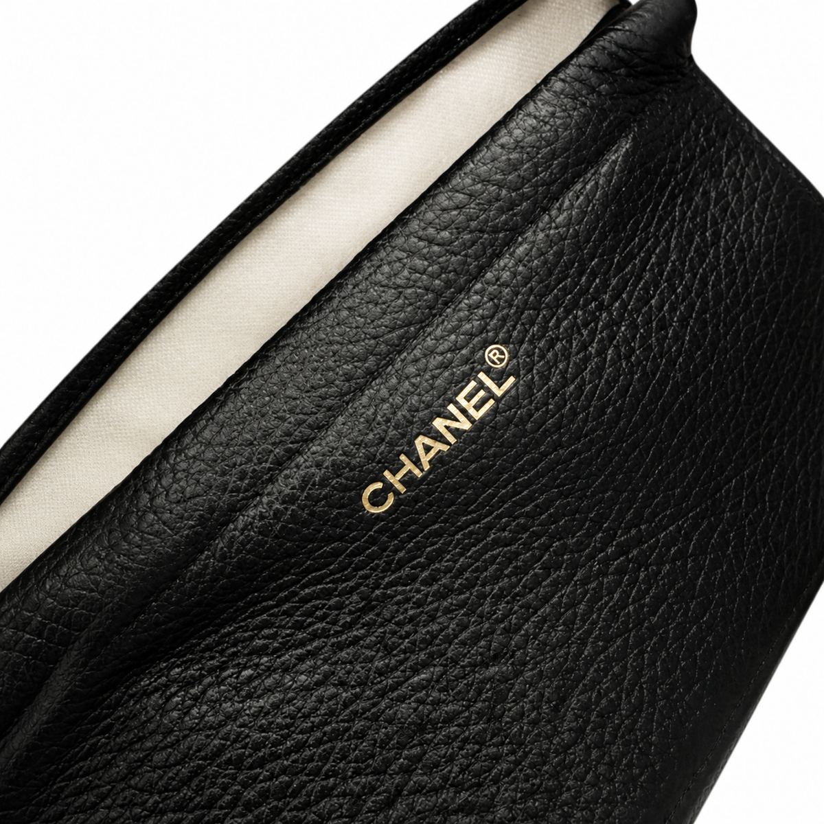 Chanel Two-Tone Drawstring Flap Black Caviar & Taupe Suede | Gold CC Turn-Lock — 29cm