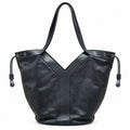 YSL Yslide Tote Bag Black Smooth Leather Y Panel Saint Laurent