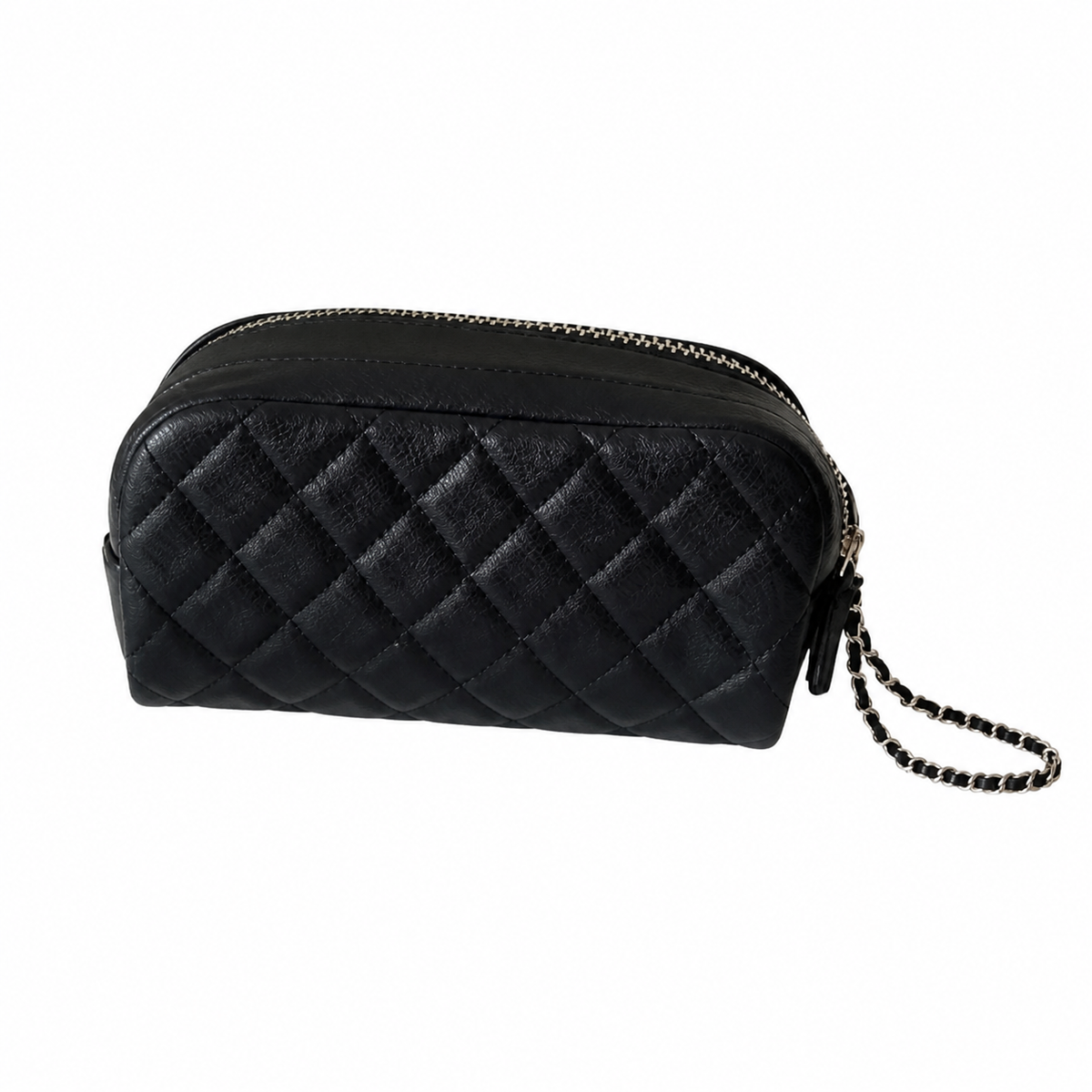 Chanel CC Quilted Vanity Case Bag | Black & Gold Chain — 18cm