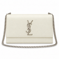 Saint Laurent YSL Kate Chain Bag – Cream Silver