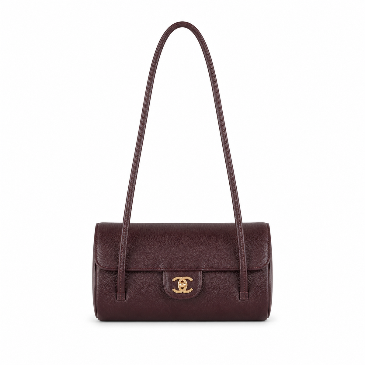 Chanel Dark Chocolate Brown Cylindrical Shoulder Bag | Gold CC — 20cm