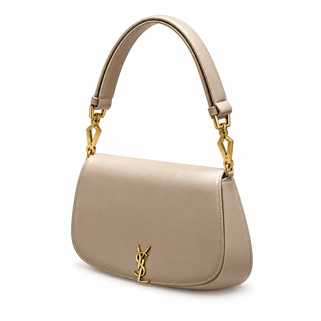 Saint Laurent Voltaire Shoulder Bag in Dark Beige