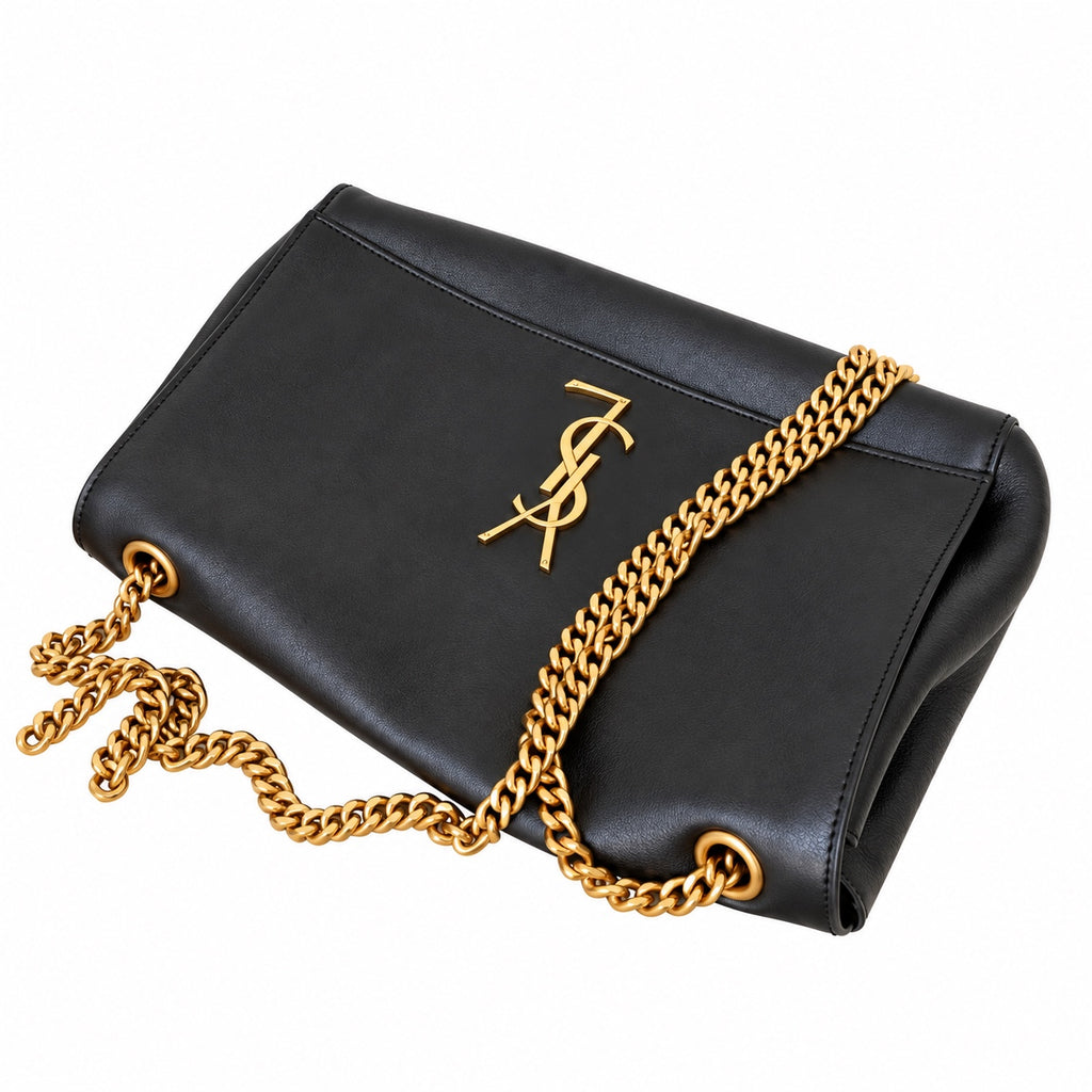 Saint Laurent YSL Kate Large Chain Bag – Black Gold
