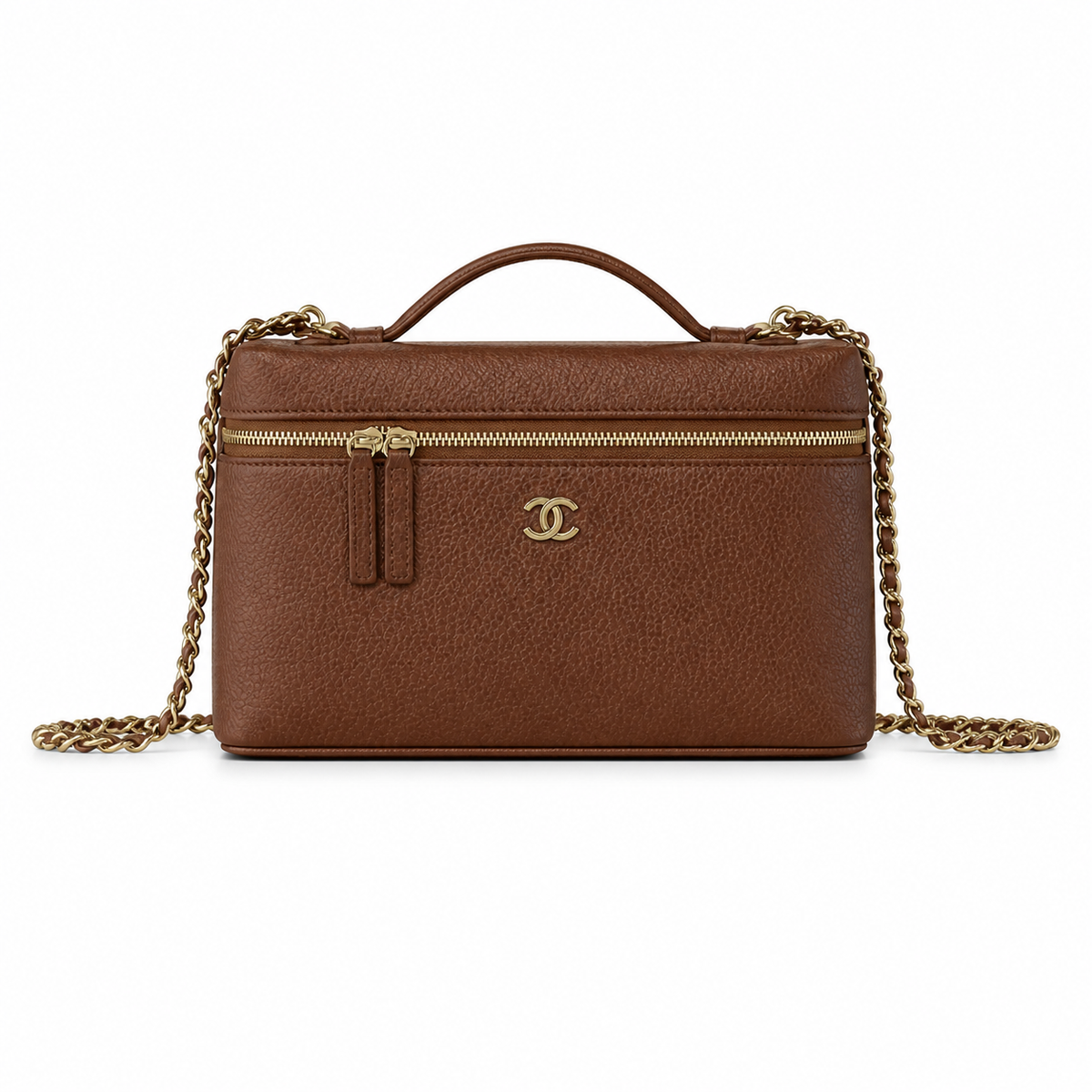 Chanel Burgundy Caviar Leather Wallet on Chain | Gold Chain — WOC