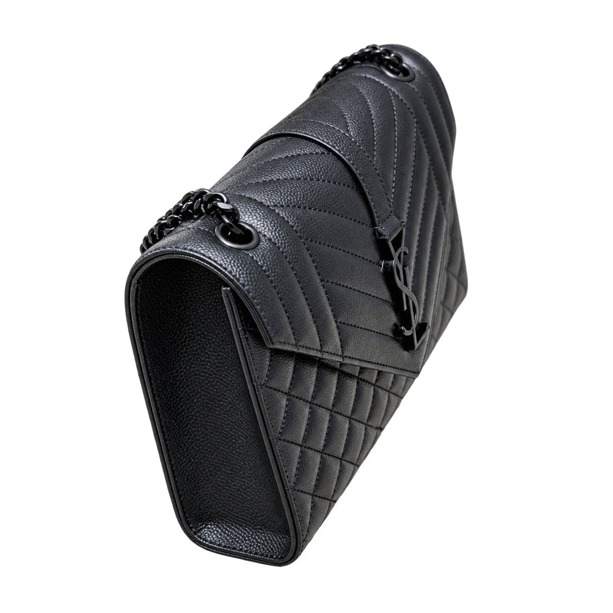 Saint Laurent YSL Envelope Medium – Black on Black