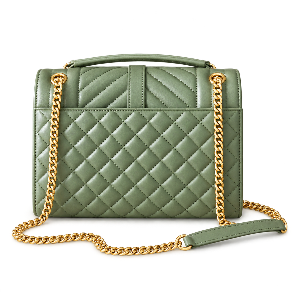 Saint Laurent YSL College Medium – Sage Green Gold