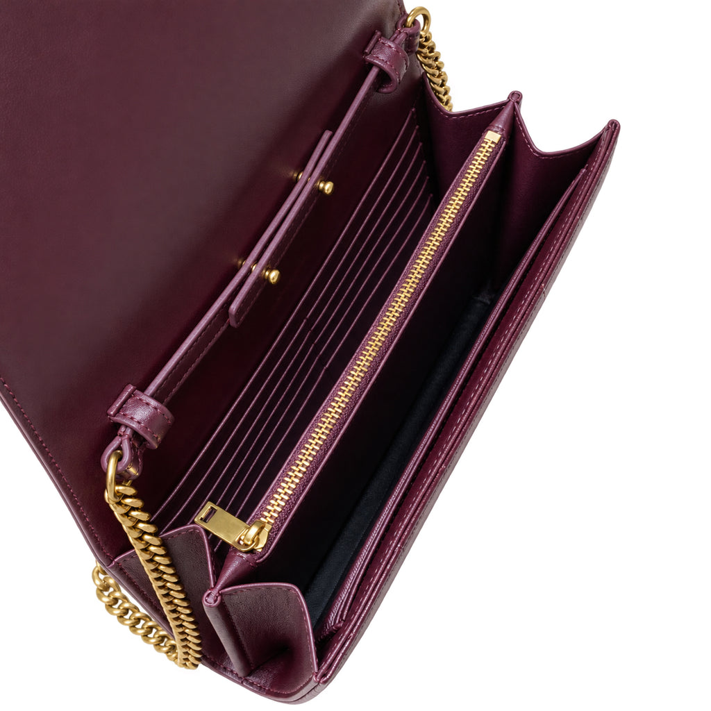 YSL Cassandre Chain Wallet Bag – Burgundy