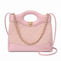 Chanel Classic Quilted Flap Bag | CC Turn-Lock Leather Chain Strap — 22x23cm
