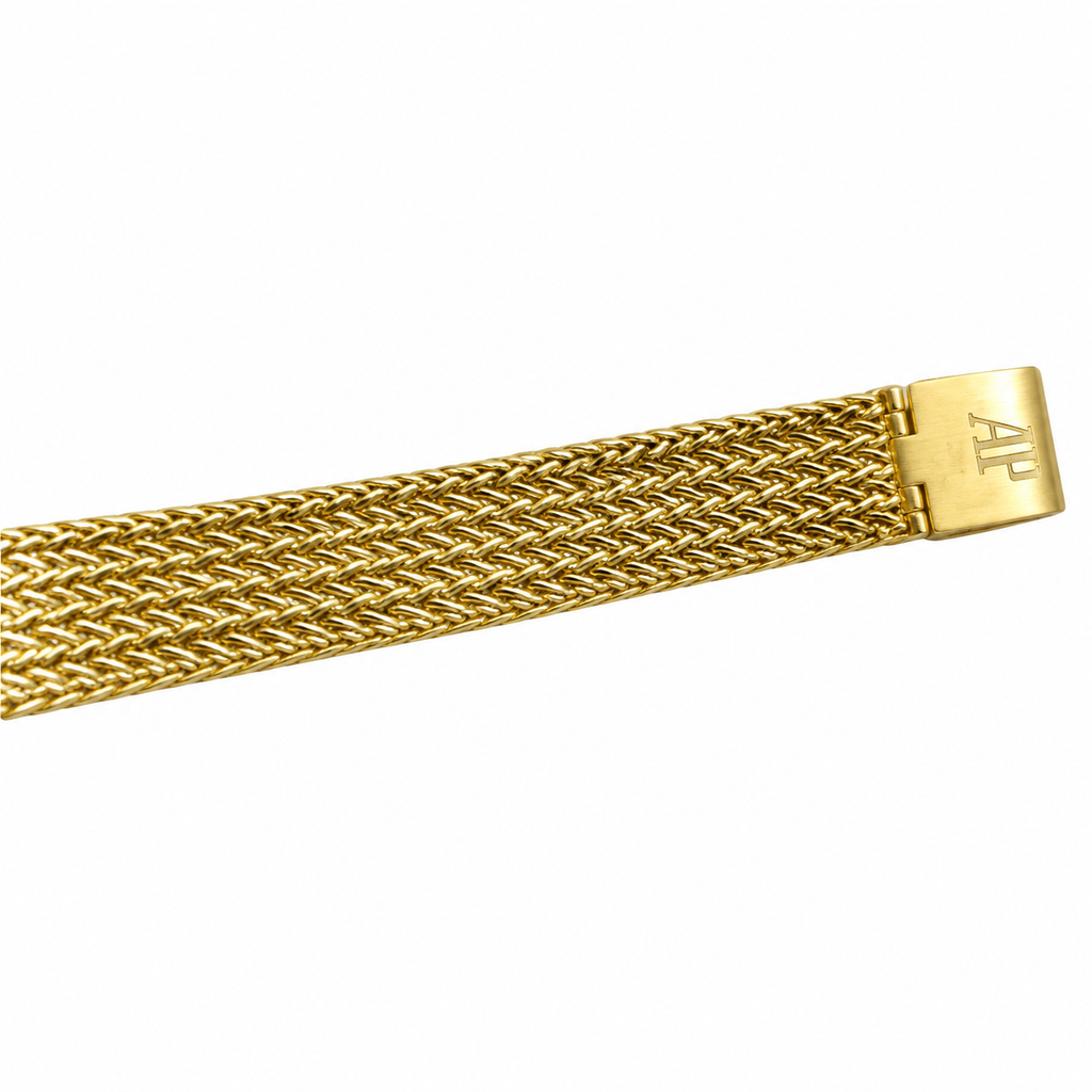 Audemars Piguet Ladies Diamond Pave Ruby Yellow Gold Watch