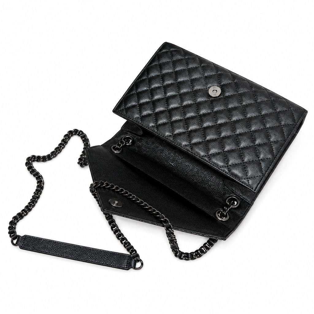 Saint Laurent YSL College Medium – Black on Black