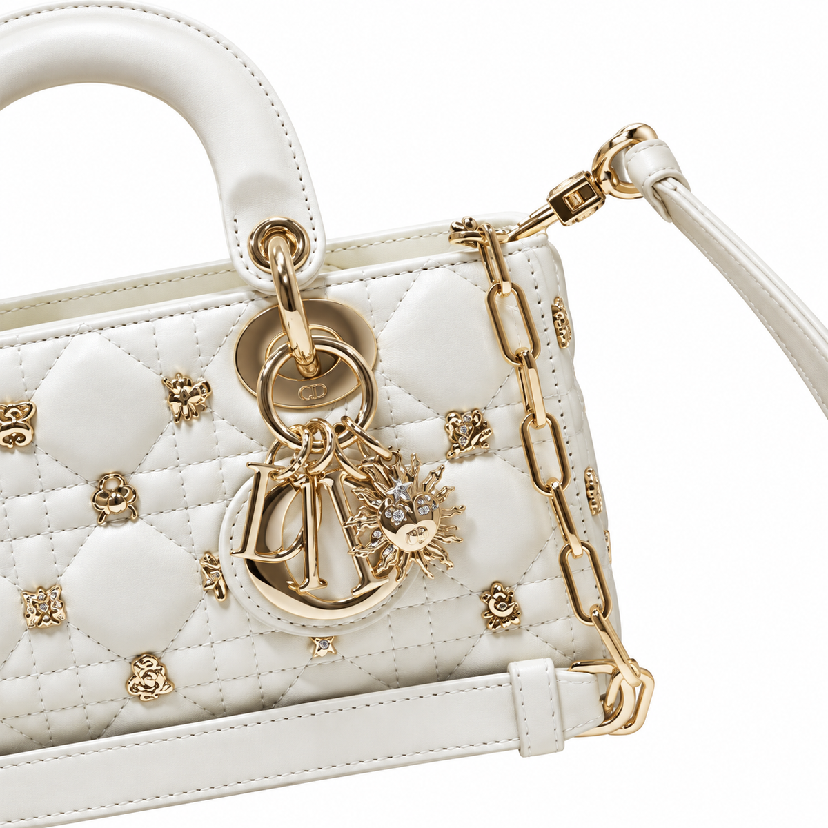Dior Cannage Quilted Top Handle Clutch 22cm