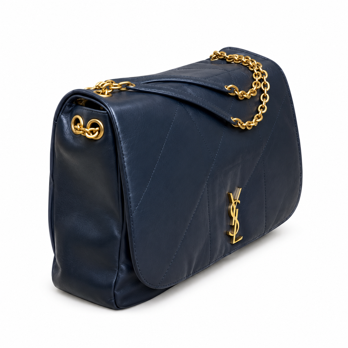 YSL Saint Laurent Jamie Large Quilted Chain Bag Navy