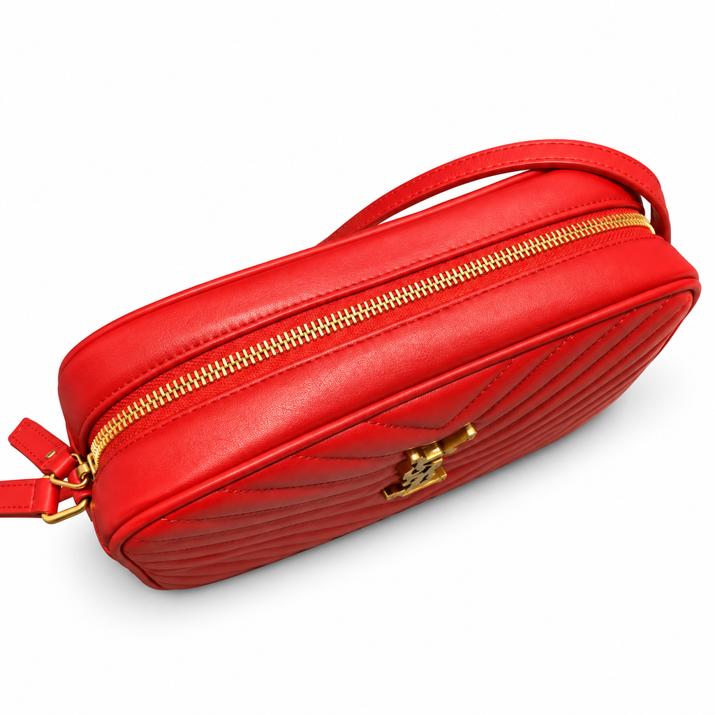 Saint Laurent YSL Lou Camera Bag – Red Gold Tassel