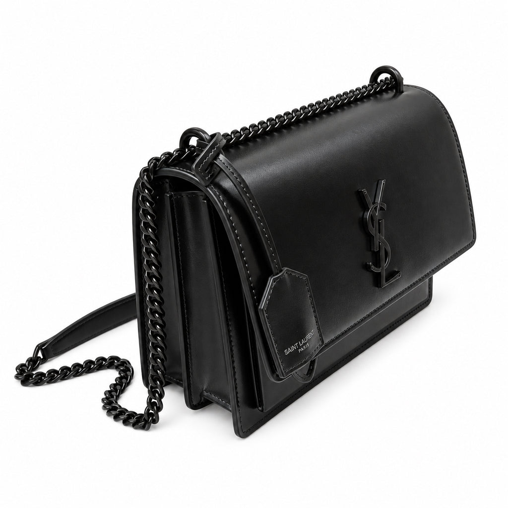 YSL Sunset Medium Bag All Black
