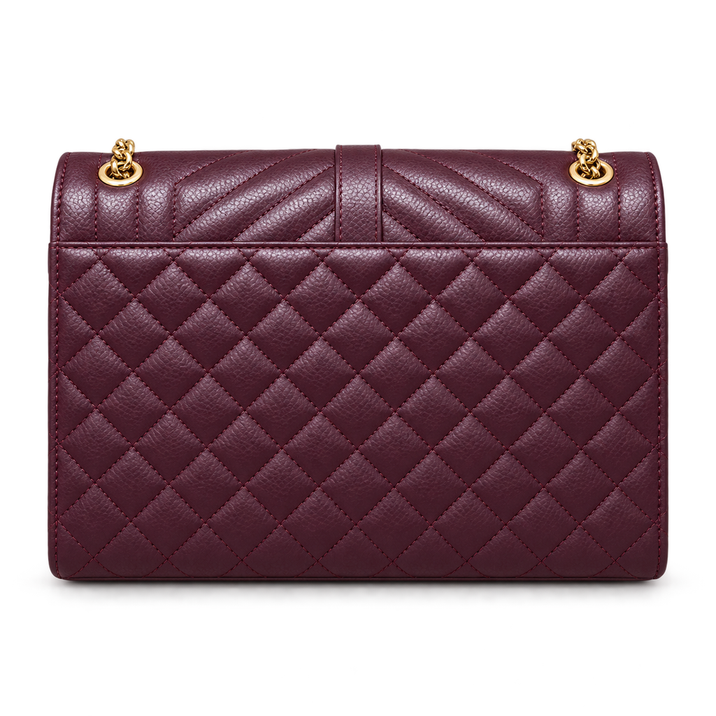 Saint Laurent YSL Envelope Bag – Burgundy Gold