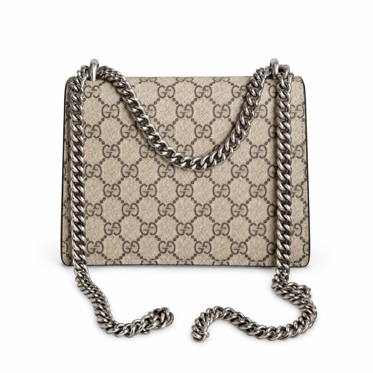 Gucci Dionysus Small Bag in GG Supreme Canvas with Red Suede Flap
