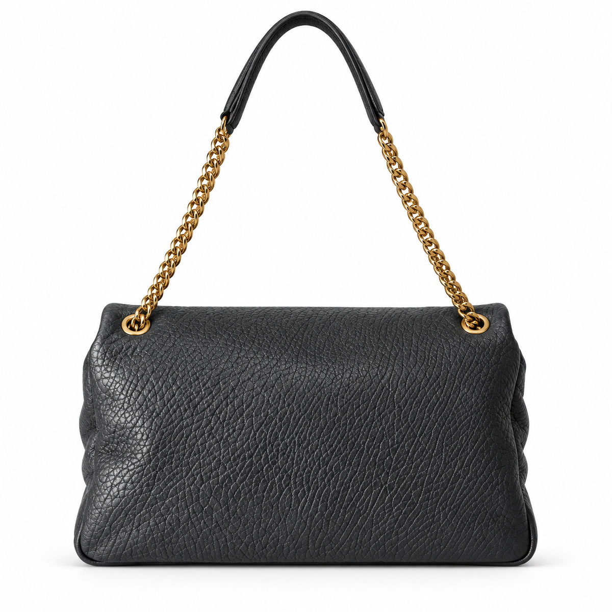 Saint Laurent YSL Calypso Chain Bag – Black Grained Leather
