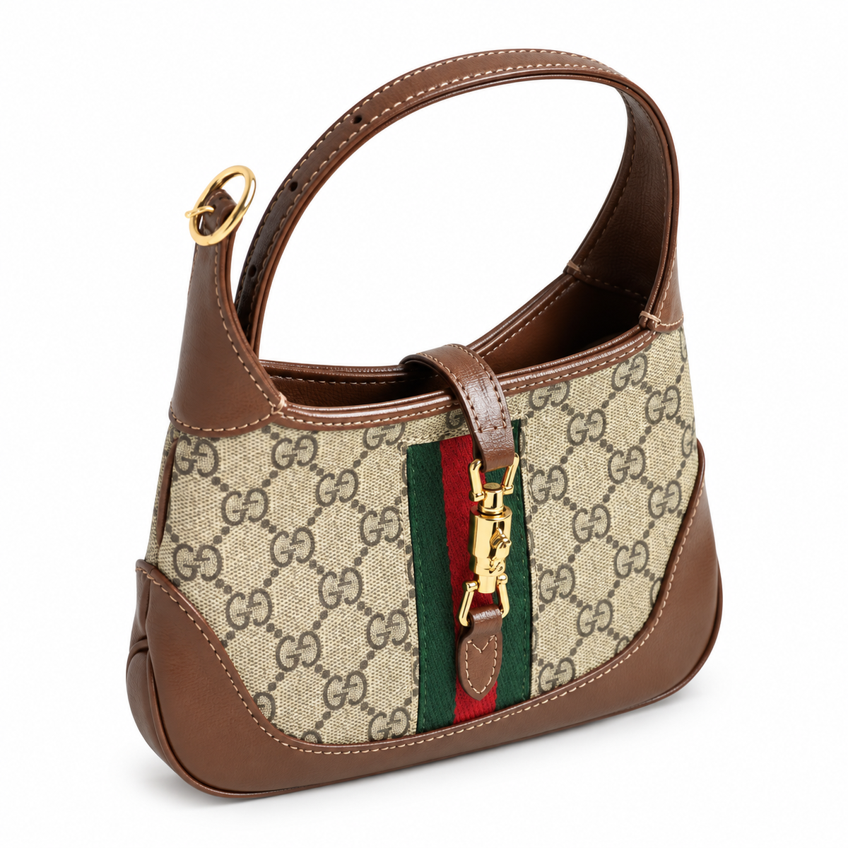 Gucci Jackie 1961 Mini Hobo in GG Supreme Canvas with Web Stripe