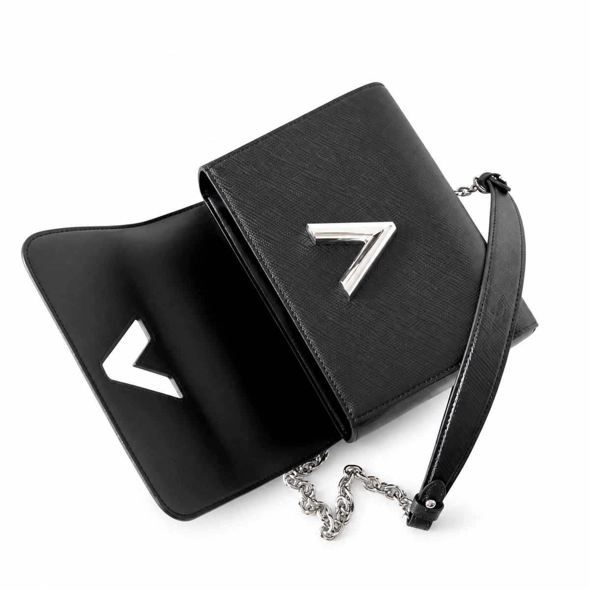 Louis Vuitton Twist MM – Black Epi Leather Silver Chain