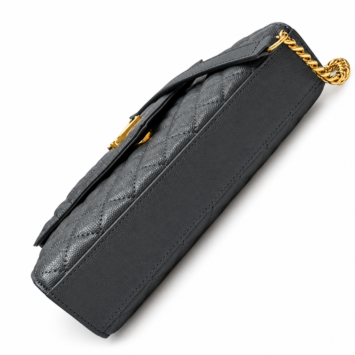 Saint Laurent YSL College Medium – Storm Grey Gold