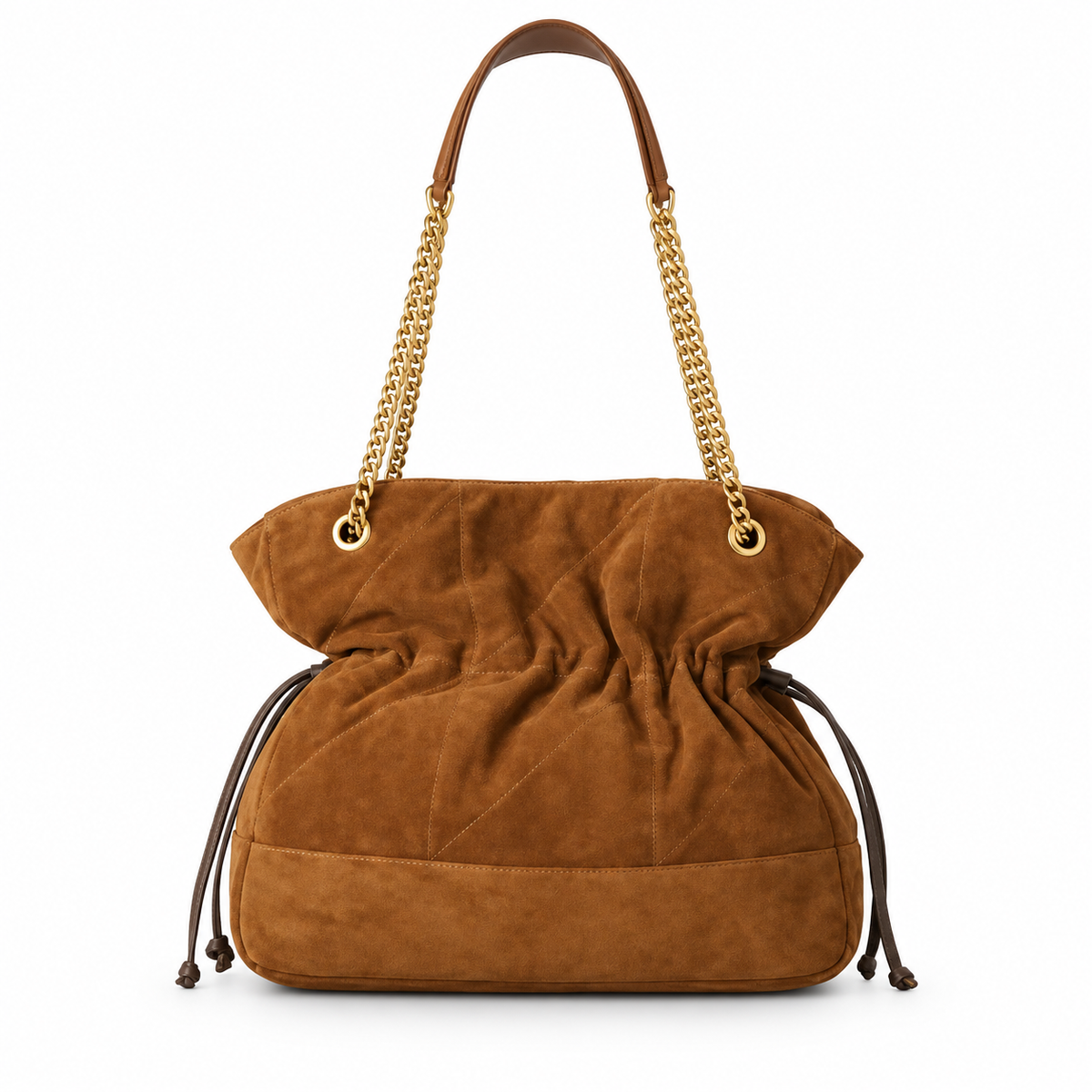 YSL Saint Laurent Jamie Tote Tan Suede Gold Chain