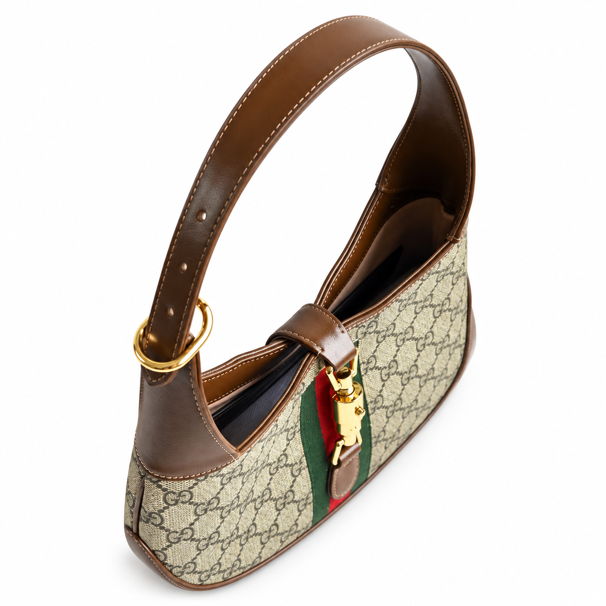 Gucci Jackie 1961 Small Hobo in GG Supreme Canvas with Web Stripe