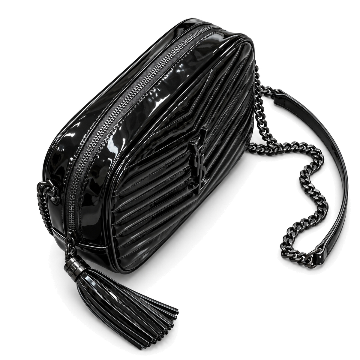 Saint Laurent YSL Lou Camera Bag – All Black Patent
