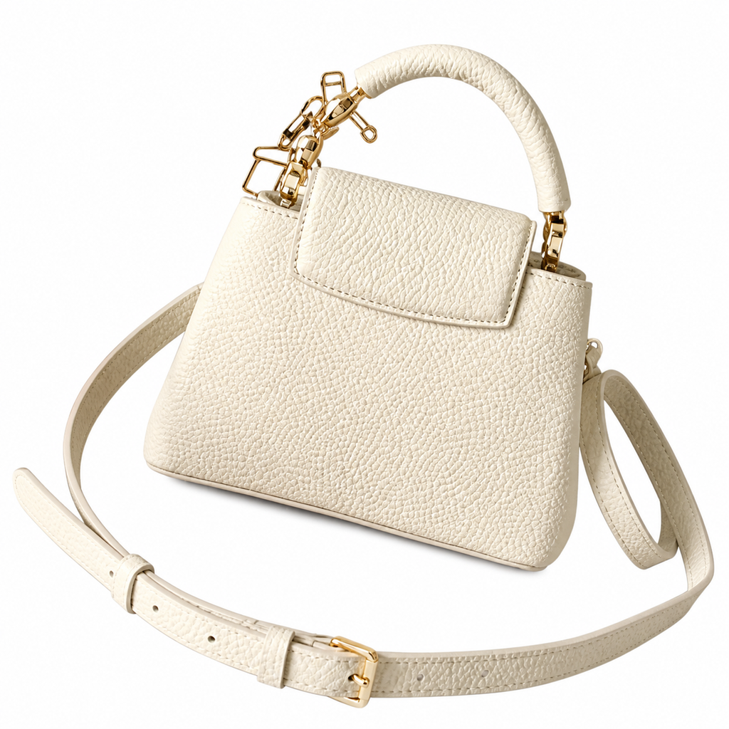 Louis Vuitton Capucines Mini – White Embossed Leather