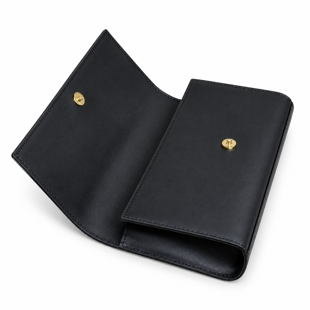 Saint Laurent Cassandre Clutch – Black Leather