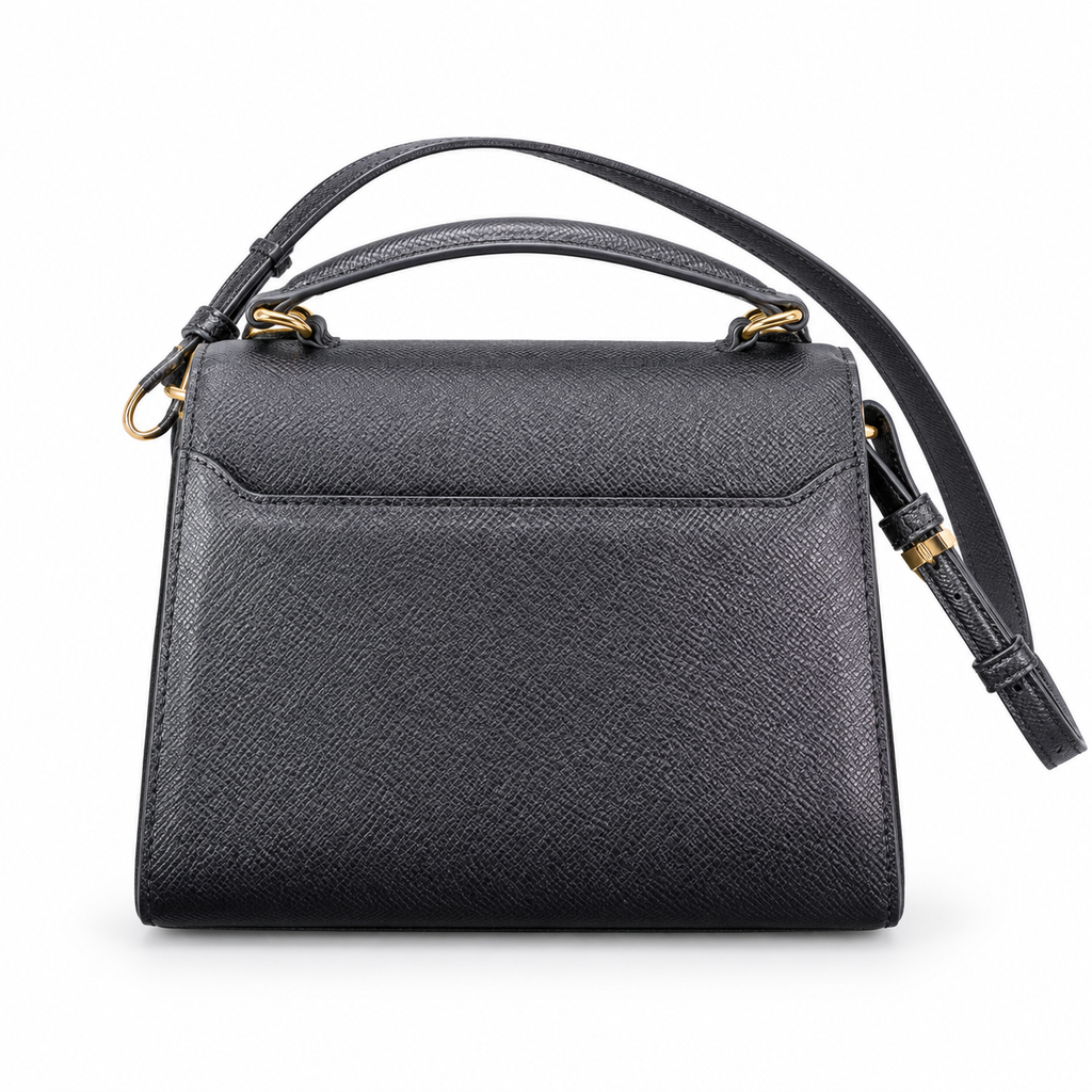 Saint Laurent Cassandra Mini – Black Grained Leather